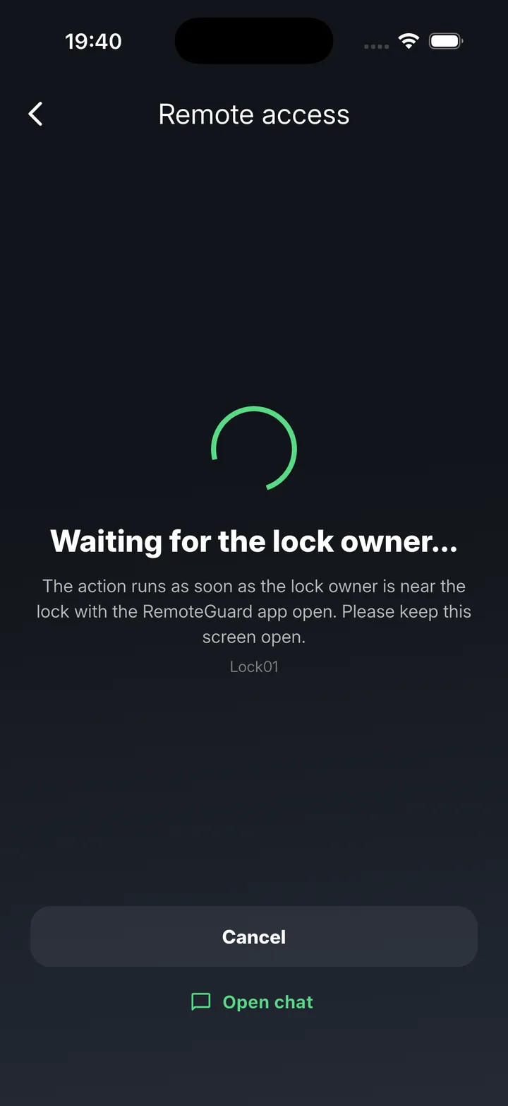Remote action, confirmed
